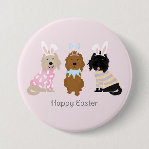 Happy Easter Goldendoodle Dogs 7.5 Cm Round Badge