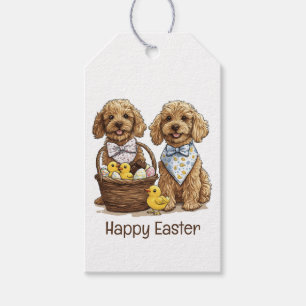Happy Easter Goldendoodle Dogs Easter Basket Gift Tags