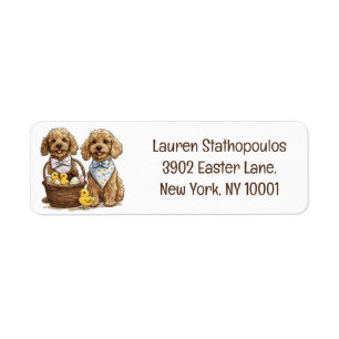 Happy Easter Goldendoodle Dogs Easter Basket Return Address Label
