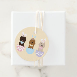 Happy Easter Goldendoodle Dogs Favour Tags
