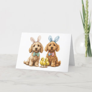 Happy Easter Goldendoodle Dogs Holiday Card