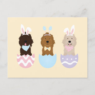 Happy Easter Goldendoodle Dogs Holiday Postcard