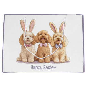 Happy Easter Goldendoodle Dogs Large Gift Bag