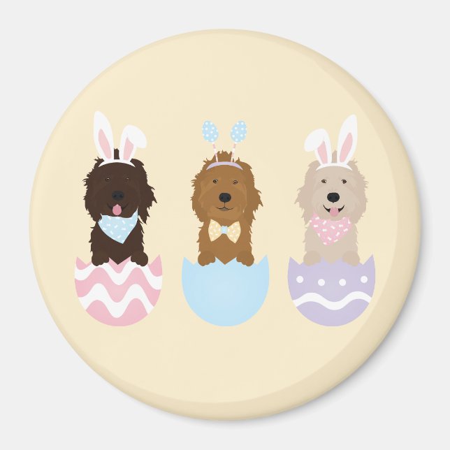 Happy Easter Goldendoodle Dogs Magnet (Front)