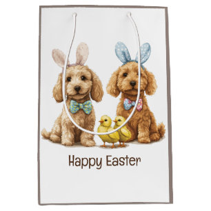 Happy Easter Goldendoodle Dogs Medium Gift Bag