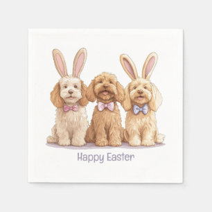 Happy Easter Goldendoodle Dogs Napkin