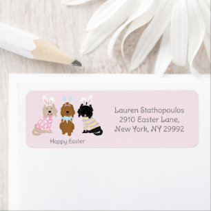 Happy Easter Goldendoodle Dogs Return Address Label