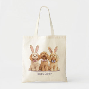 Happy Easter Goldendoodle Dogs Tote Bag