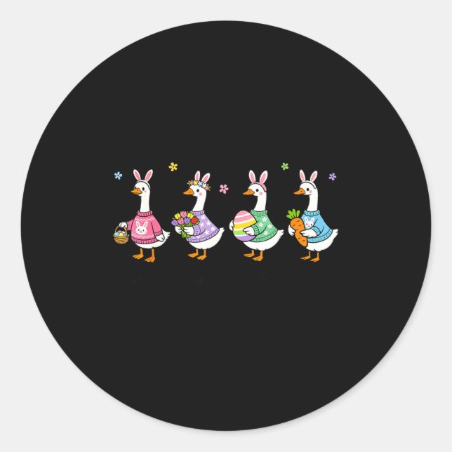 Happy Easter Goose Eggs Easter Classic Round Sticker (Front)