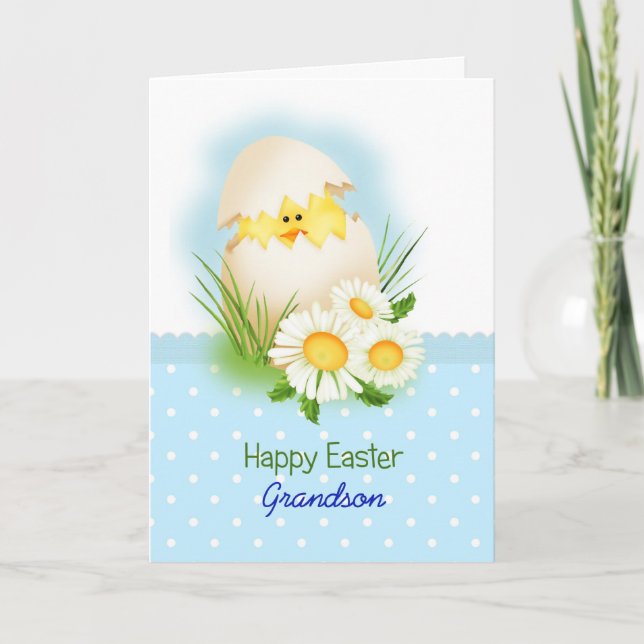 Happy Easter Grandson Egg Holiday Card (Front)