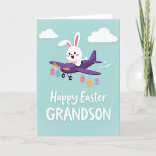 Happy Easter Grandson Rabbit Card