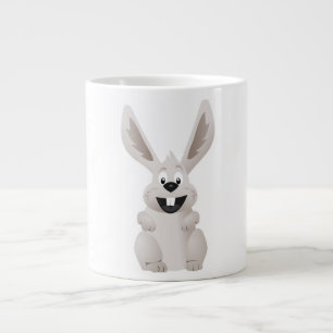 "HAPPY EASTER " GRAY BUNNY LARGE COFFEE MUG