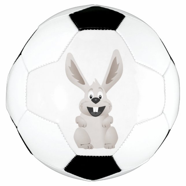 "HAPPY EASTER " GRAY BUNNY SOCCER BALL (Front)