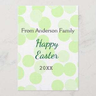 Happy Easter gray green polka dots family name Invitation