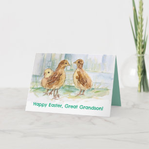 Happy Easter Great Grandson Baby Turkey Bird Card