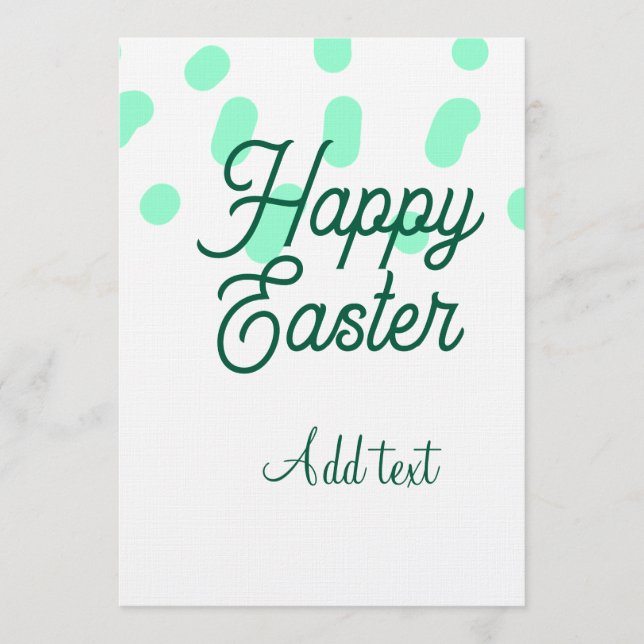 Happy Easter green eggs pastel name date simple  Invitation (Front)