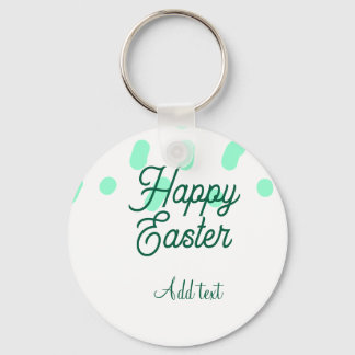 Happy Easter green eggs pastel name date simple Key Ring