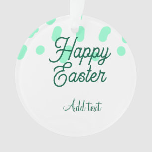 Happy Easter green eggs pastel name date simple Ornament