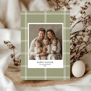 Happy Easter Green Family Photo   Personalised  Invitation
