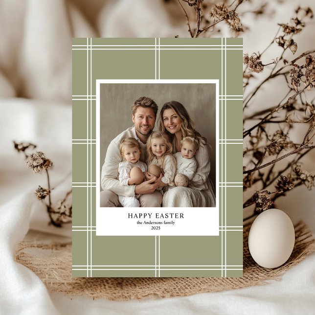 Happy Easter Green Family Photo | Personalised  Invitation (Creator Uploaded)