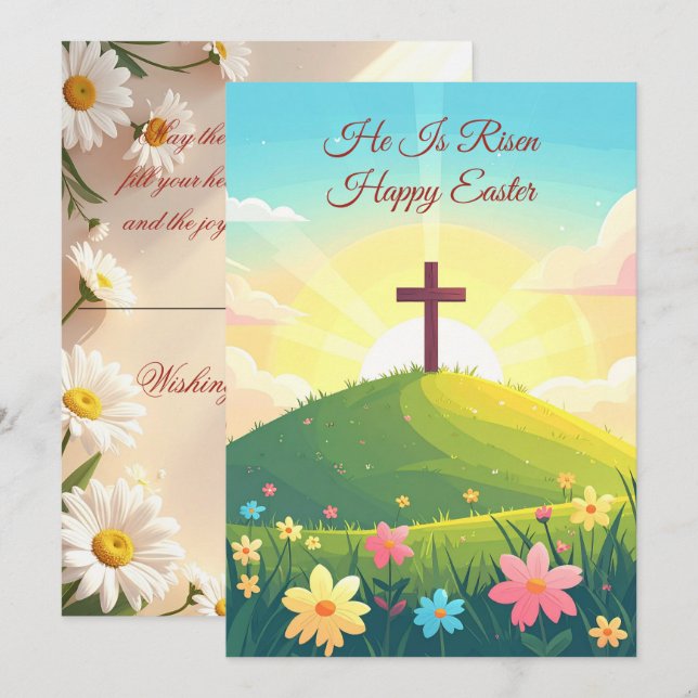 Happy Easter Greeting Card – Cute Bunny Easter Egg (Front/Back)