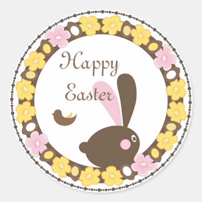 Happy Easter Greeting Sticker (Front)