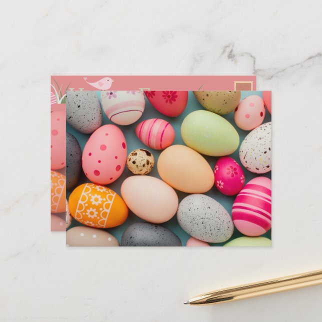 Happy Easter Greetings Postcard (Front/Back In Situ)