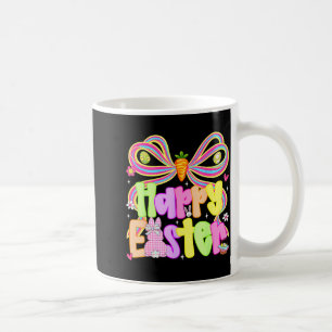 Happy Easter Groovy Retro Gingham Bunny Plaid Girl Coffee Mug