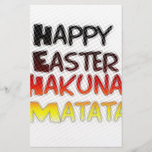 Happy Easter: Hakuna Matata Text Art Design Stationery