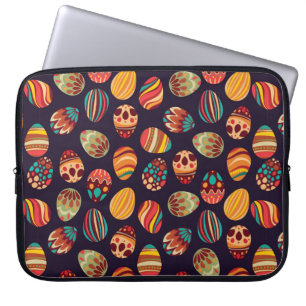 Happy Easter! Happy holiday eggs pattern, seamless Laptop Sleeve