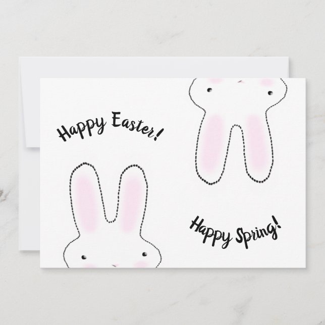 Happy Easter Happy Spring cute bunny rabbit funny  (Front)