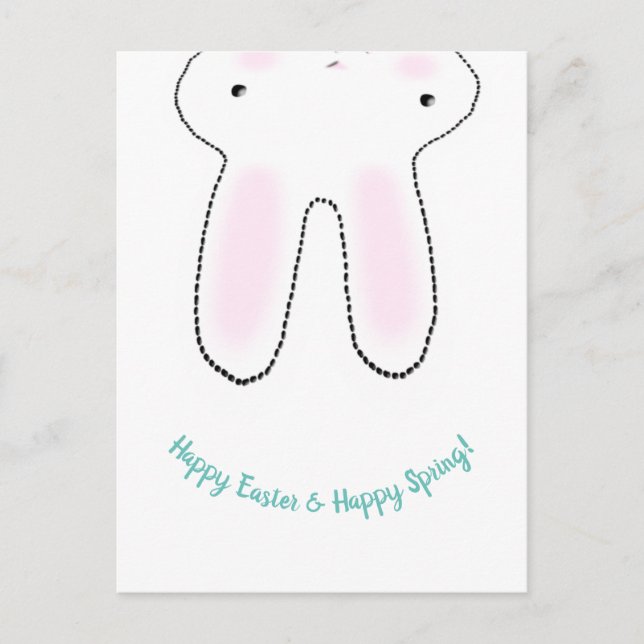 Happy Easter Happy Spring Easter Bunny cute funny Postcard (Front)
