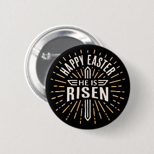 Happy Easter He is risen 6 Cm Round Badge