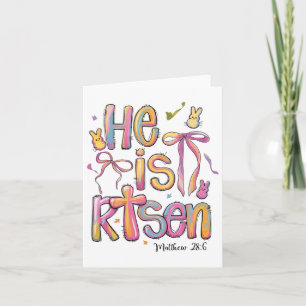 Happy Easter He Is Risen Bunny Jesus Christian Coq Card