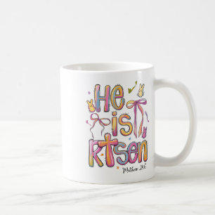 Happy Easter He Is Risen Bunny Jesus Christian Coq Coffee Mug
