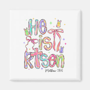 Happy Easter He Is Risen Bunny Jesus Christian Coq Magnet
