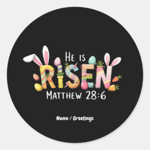 Happy Easter! He Is Risen Celebrate Jesus Christ Classic Round Sticker