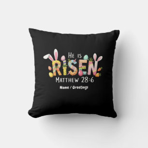 Happy Easter! He Is Risen Celebrate Jesus Christ Cushion