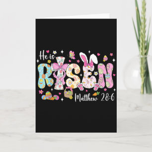 Happy Easter He Is Risen Matthew 28_6 Christian Bi Card