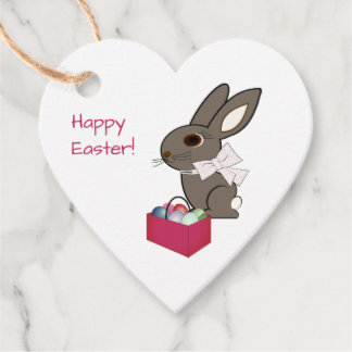 Happy Easter Heart Shaped Gift Tags