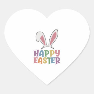 Happy Easter Heart Sticker