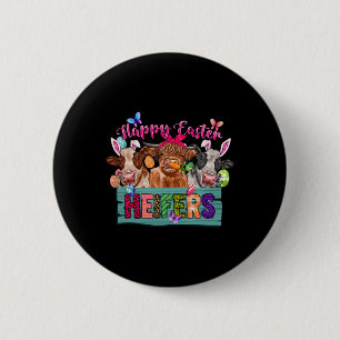 Happy Easter Heifers Easter Cows With Eggs Bunny E 6 Cm Round Badge