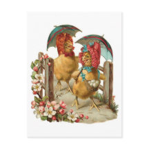 Happy Easter Hens Vintage