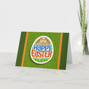 Happy Easter Holiday Bunny Floral Holiday Cards