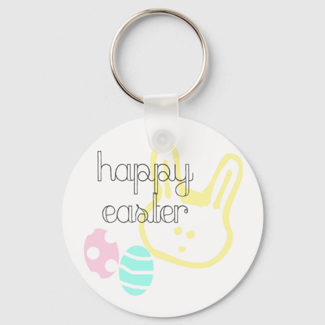 happy easter holiday pastel eggs bunny key ring (Front)