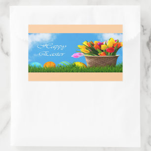 Happy Easter Holiday Rectangular Sticker