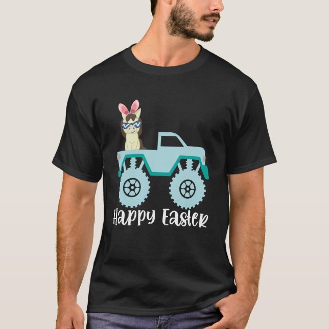 Happy Easter Horse Riding Monster Truck Toddler Pu T-Shirt (Front)