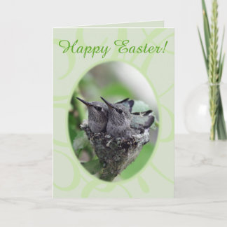 Happy Easter | Hummingbirds in Nest Photo | Holiday Card