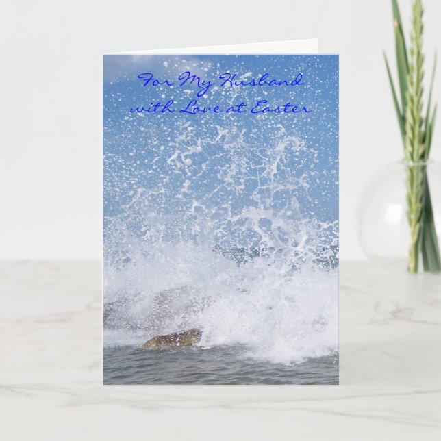 Happy Easter Husband Card - Ocean Spray (Front)