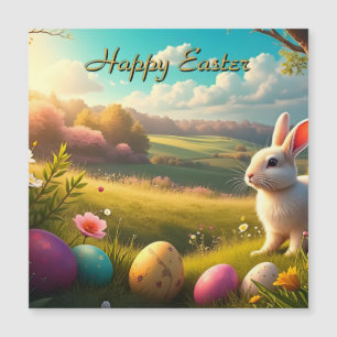 Happy Easter in a Spring Landscape
